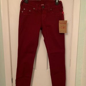 True Religion Casey Super Skinny Denim Jeans Redwood Size 25
